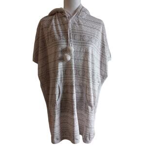 Kensie Oversized Lightweight Fleece Hooded Poncho